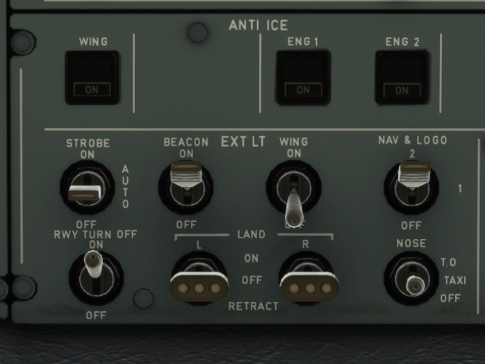 landing light positions